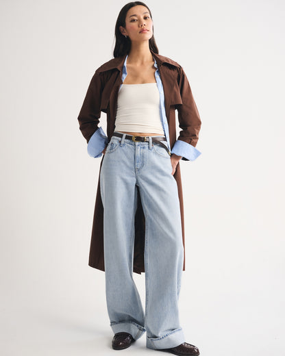 Abercrombie Low Rise Ultra Loose Cuffed Hem Jean