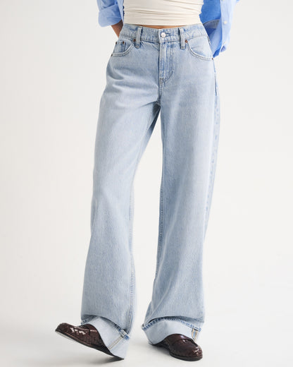Abercrombie Low Rise Ultra Loose Cuffed Hem Jean