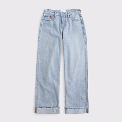 Abercrombie Low Rise Ultra Loose Cuffed Hem Jean