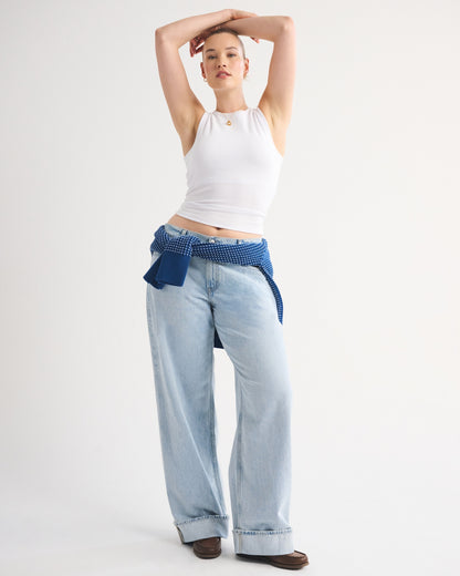 Abercrombie Curve Love Low Rise Ultra Loose Cuffed Hem Jean