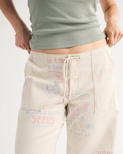 Abercrombie Curve Love Linen-Blend Low Rise Ultra Loose Drawstring Jean