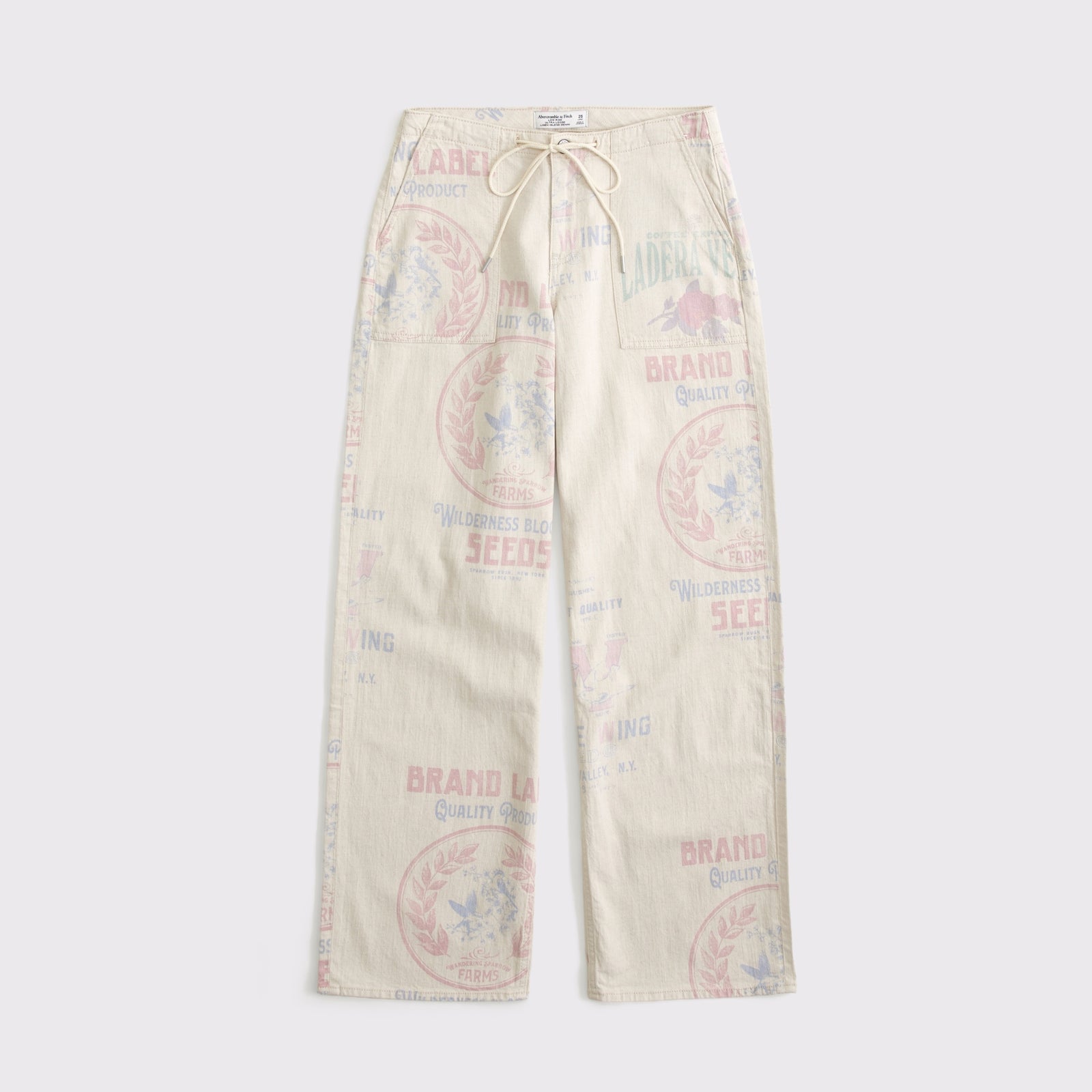 Abercrombie Linen-Blend Low Rise Ultra Loose Drawstring Jean