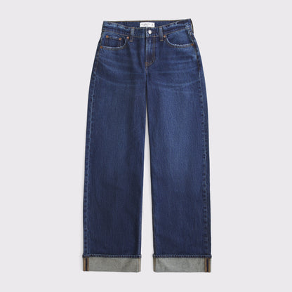 Abercrombie Low Rise Ultra Loose Cuffed Hem Jean