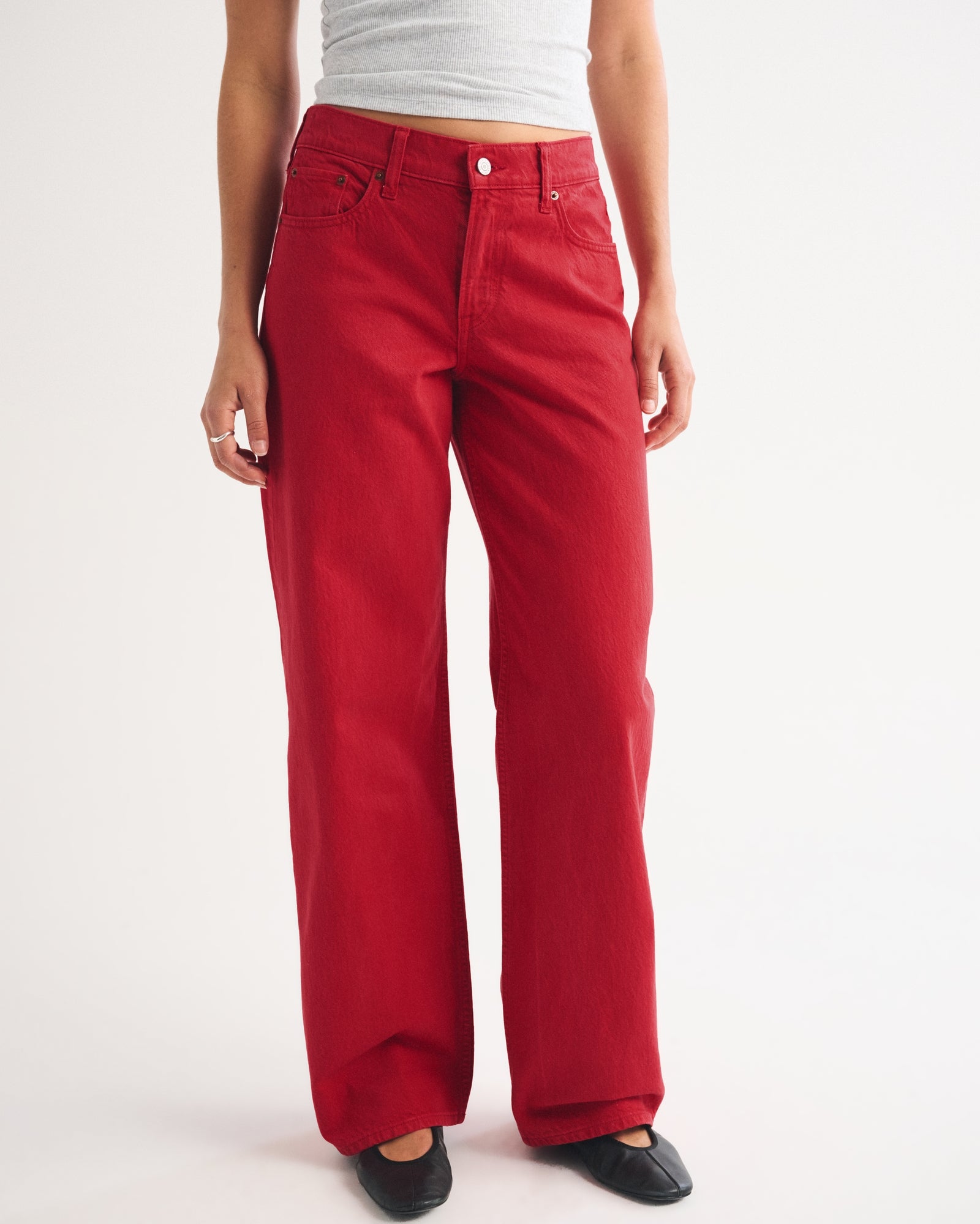 Abercrombie Low Rise Ultra Loose Cuffed Hem Jean