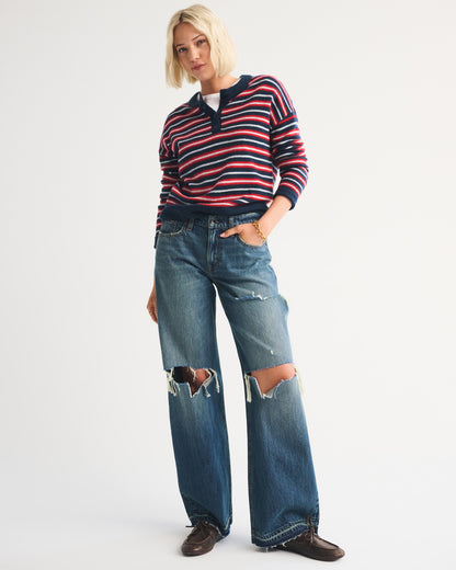 Abercrombie Low Rise Ultra Loose Cuffed Hem Jean