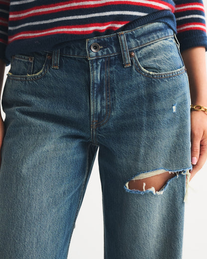 Abercrombie Low Rise Ultra Loose Cuffed Hem Jean
