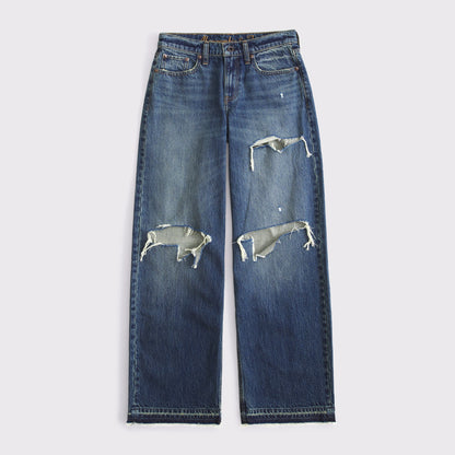 Abercrombie Curve Love Low Rise Ultra Loose Cuffed Hem Jean
