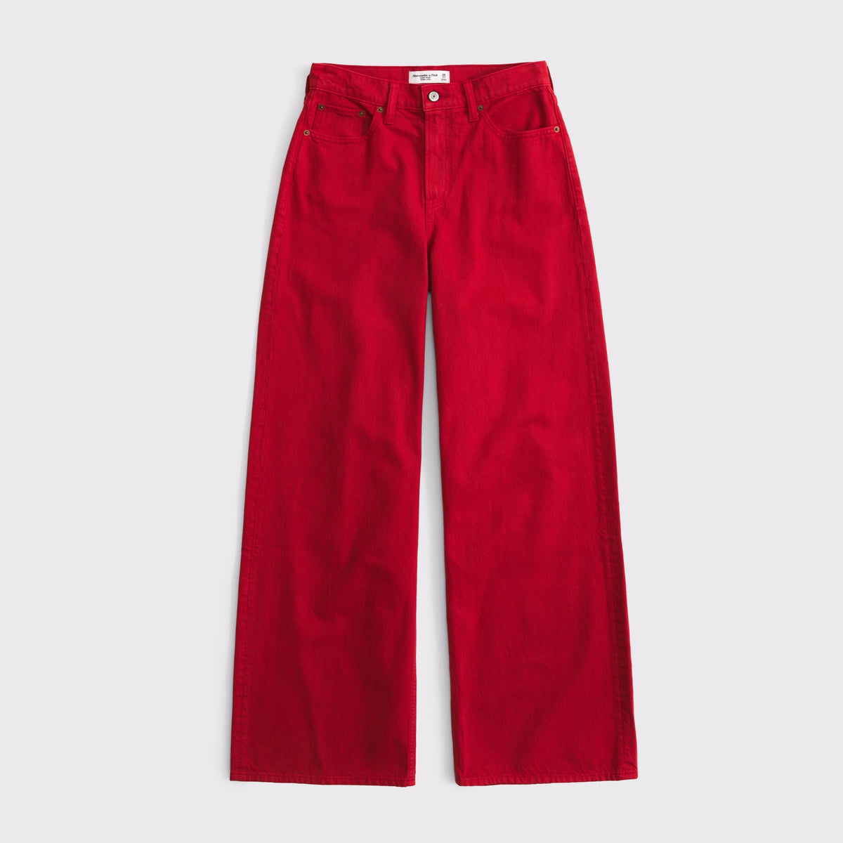 Abercrombie Curve Love High Rise Wide Leg Fish Embroidered Jean