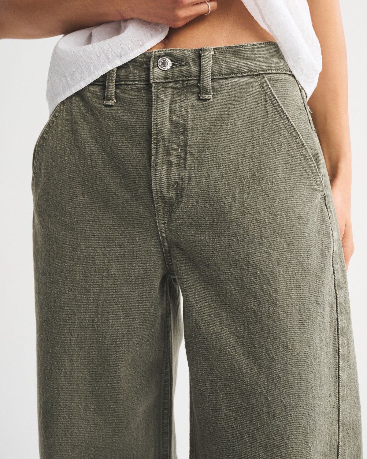 Abercrombie High Rise Barrel Jean