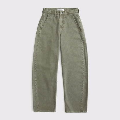 Abercrombie High Rise Barrel Jean