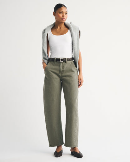 Abercrombie Curve Love High Rise Barrel Jean