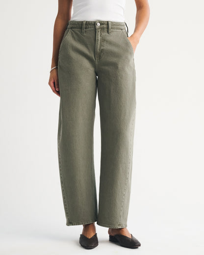 Abercrombie Curve Love High Rise Barrel Jean
