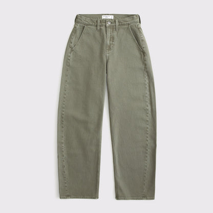 Abercrombie Curve Love High Rise Barrel Jean
