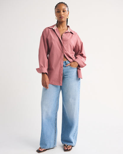 Abercrombie Curve Love Low Rise Ultra Loose Cuffed Hem Jean