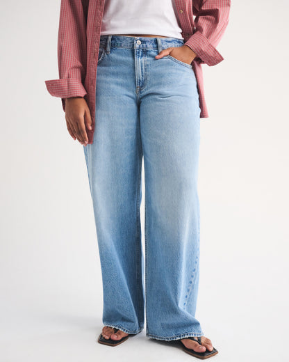 Abercrombie Curve Love Low Rise Ultra Loose Cuffed Hem Jean
