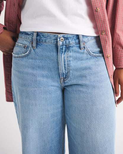 Abercrombie Curve Love Low Rise Ultra Loose Cuffed Hem Jean