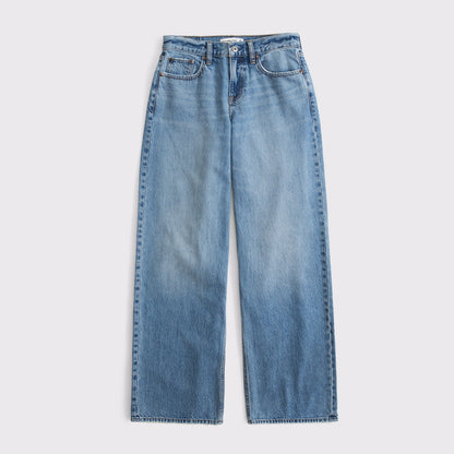 Abercrombie Curve Love Low Rise Ultra Loose Cuffed Hem Jean