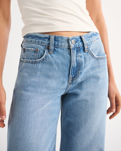 Abercrombie Low Rise Ultra Loose Cuffed Hem Jean