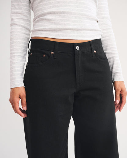 Abercrombie Curve Love Low Rise Ultra Loose Cuffed Hem Jean