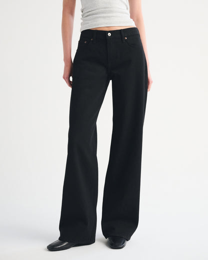 Abercrombie Low Rise Ultra Loose Cuffed Hem Jean