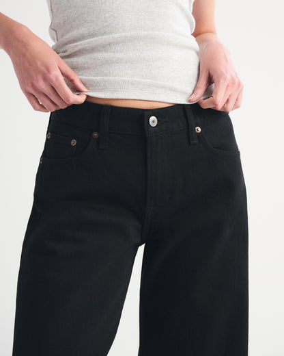 Abercrombie Low Rise Ultra Loose Cuffed Hem Jean