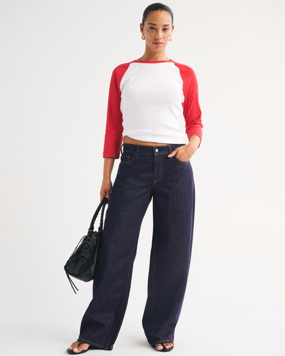 Abercrombie Curve Love Low Rise Ultra Loose Cuffed Hem Jean