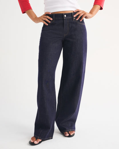 Abercrombie Curve Love Low Rise Ultra Loose Cuffed Hem Jean
