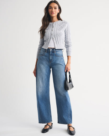 Abercrombie High Rise Barrel Jean