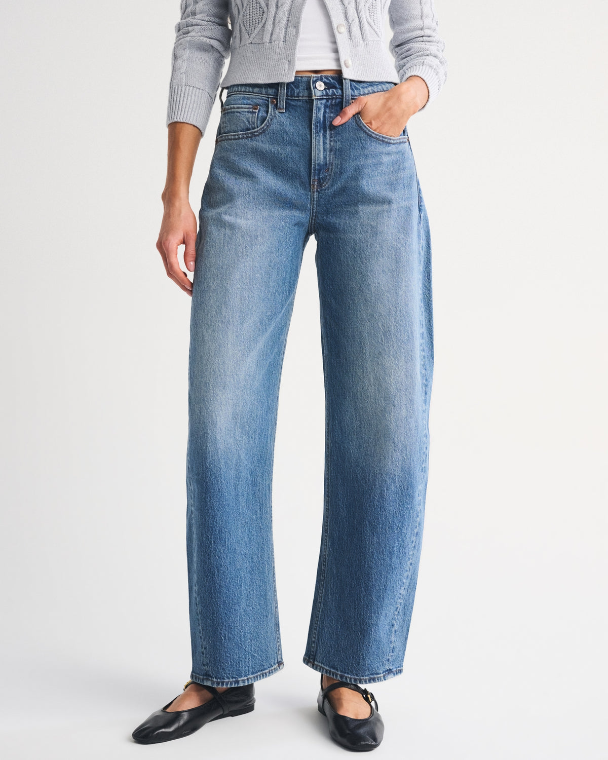 Abercrombie High Rise Barrel Jean