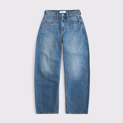 Abercrombie Curve Love High Rise Barrel Jean