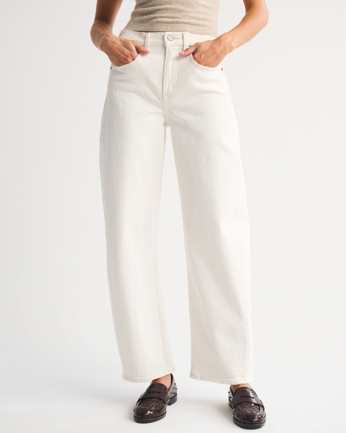 Abercrombie High Rise Barrel Jean