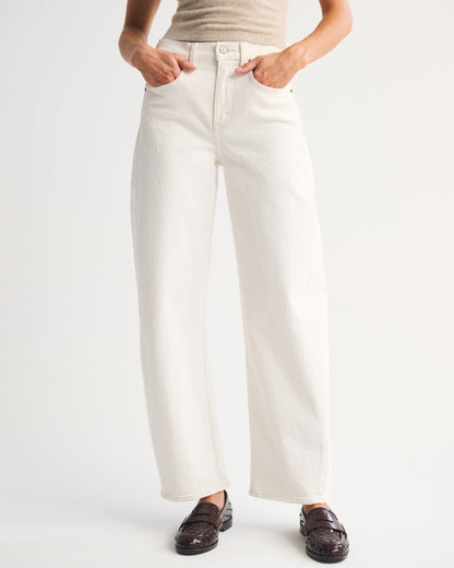 Abercrombie High Rise Barrel Jean