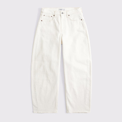 Abercrombie High Rise Barrel Jean