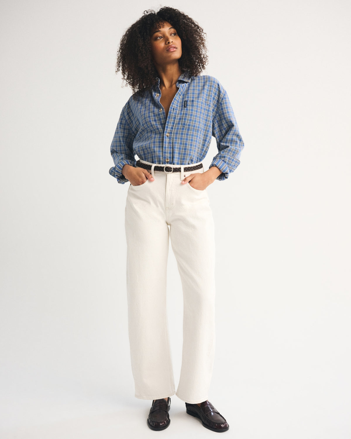 Abercrombie Curve Love High Rise Barrel Jean