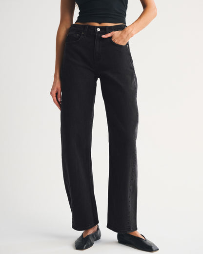 Abercrombie High Rise Barrel Jean