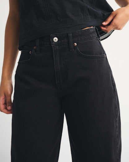 Abercrombie Curve Love High Rise Barrel Jean
