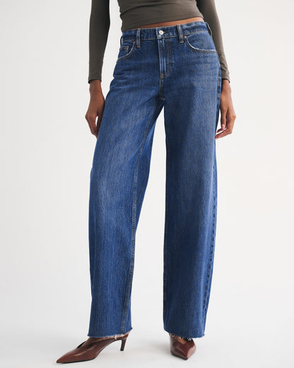 Abercrombie Low Rise Ultra Loose Cuffed Hem Jean