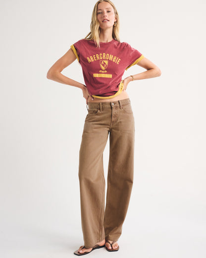 Abercrombie Low Rise Ultra Loose Cuffed Hem Jean