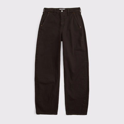 Abercrombie High Rise Barrel Jean