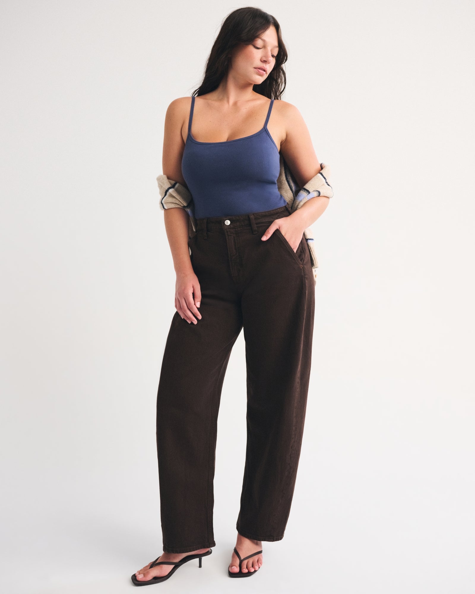 Abercrombie Curve Love High Rise Barrel Jean