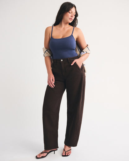 Abercrombie Curve Love High Rise Barrel Jean