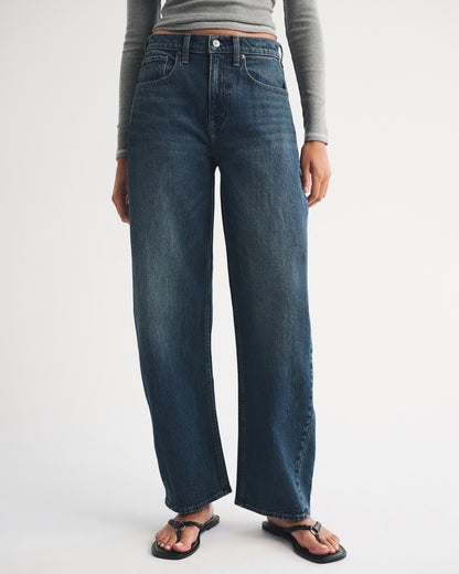 Abercrombie High Rise Barrel Jean