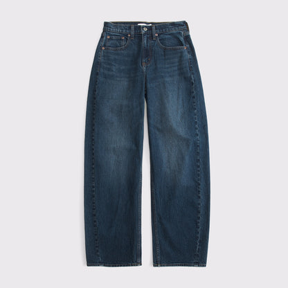 Abercrombie High Rise Barrel Jean