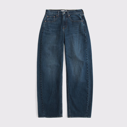 Abercrombie Curve Love High Rise Barrel Jean