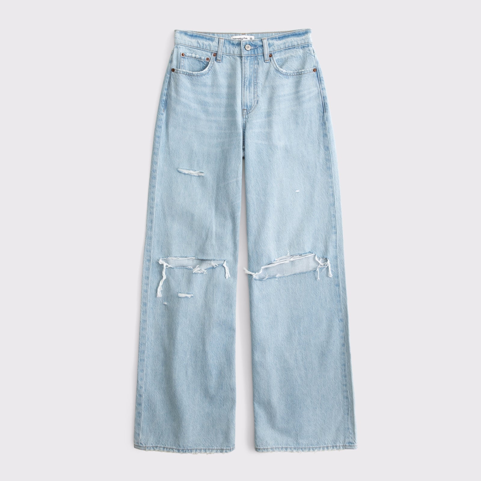 Abercrombie High Rise Wide Leg Fish Embroidered Jean