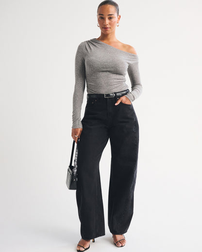 Abercrombie Curve Love High Rise Ultra Barrel Jean