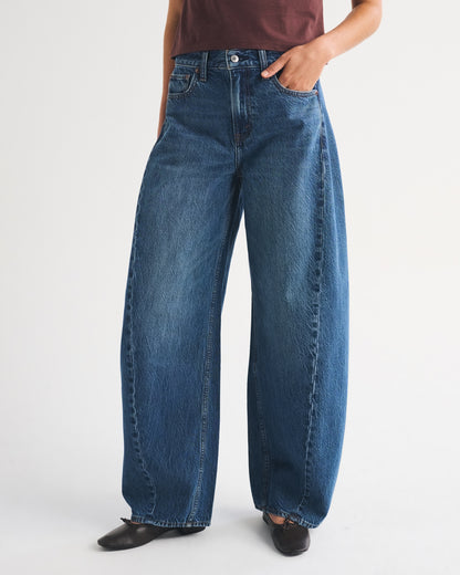 Abercrombie High Rise Ultra Barrel Jean