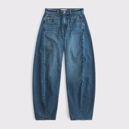 Abercrombie High Rise Ultra Barrel Jean