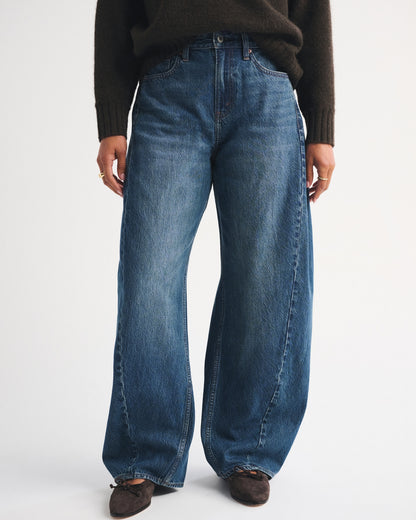 Abercrombie Curve Love High Rise Ultra Barrel Jean