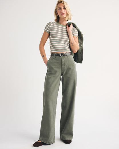 Abercrombie High Rise Wide Leg Trouser Jean